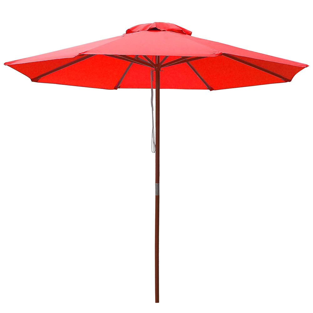red patio umbrella