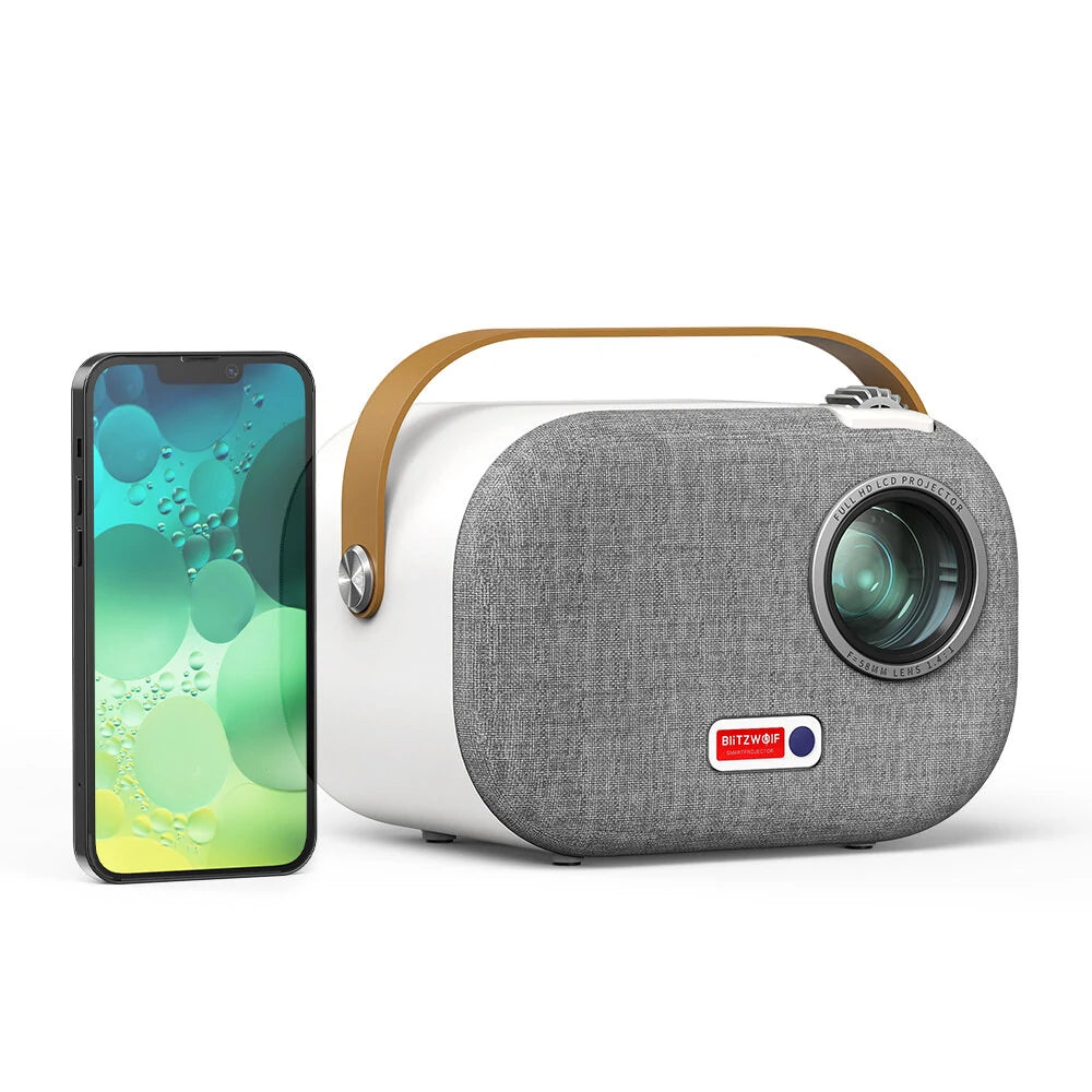 Blitzwolf®V2 1080P Android Projector - Automatic Keystone Correction 5G-WIFI