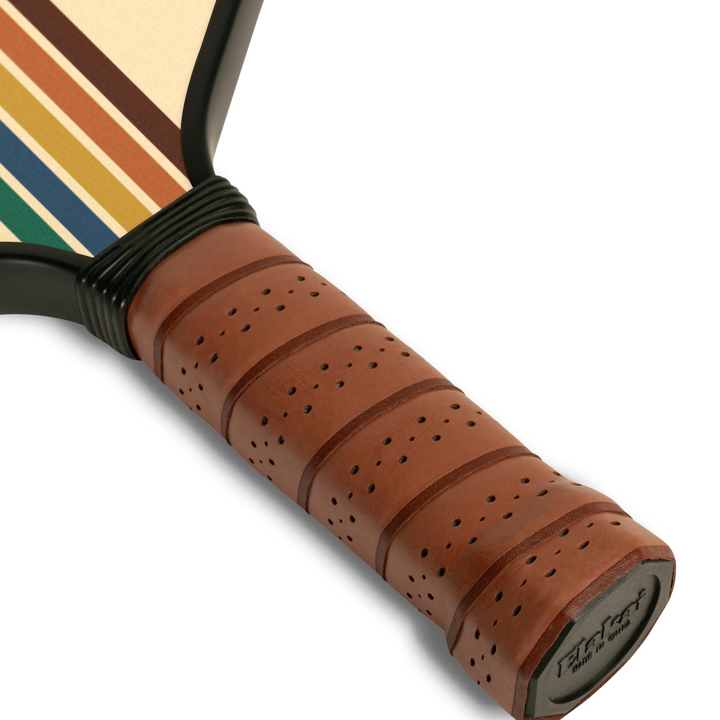 close up of handle on a pickleball paddle