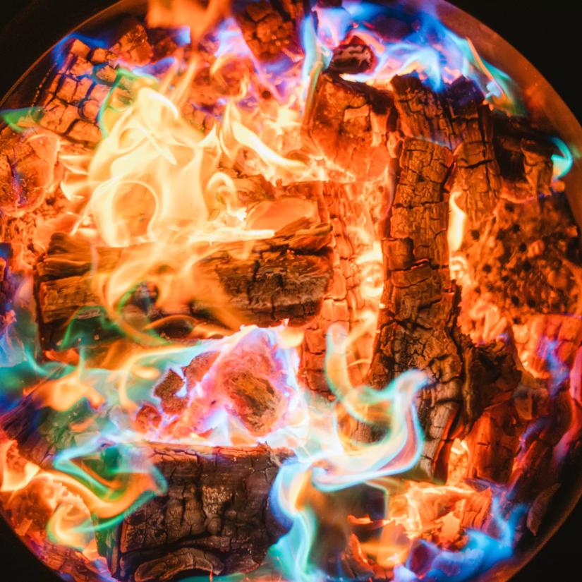 colorful fire pit