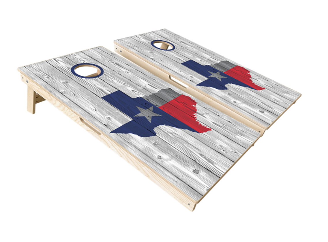texas wood grain cornhole