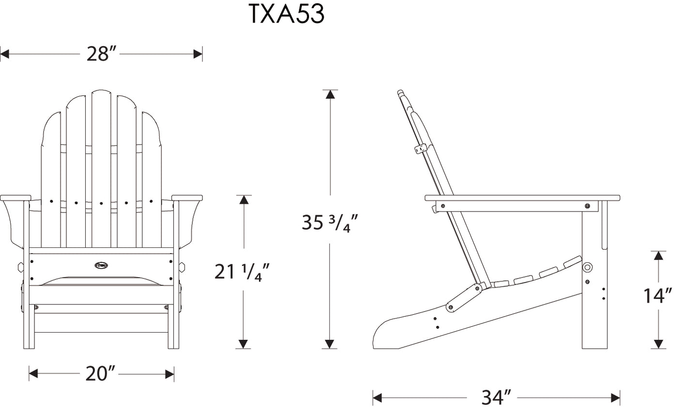 Trex Outdoor Furniture Cape Cod Folding Adirondack