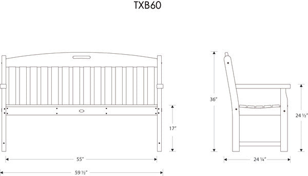 Trex Outdoor furniture bench dimensions