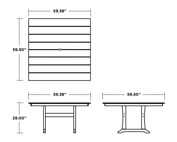 Trex Outdoor furniture table dimensions