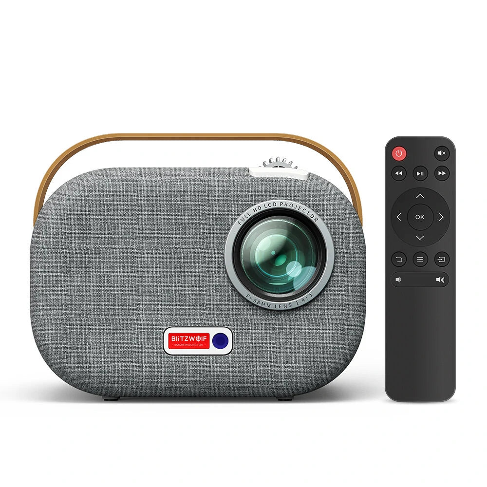 Blitzwolf®V2 1080P Android Projector - Automatic Keystone Correction 5G-WIFI