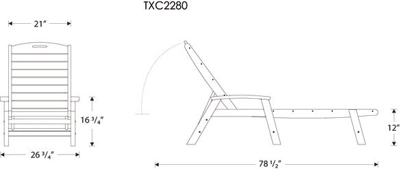 Trex Outdoor Furniture chaise dimensions