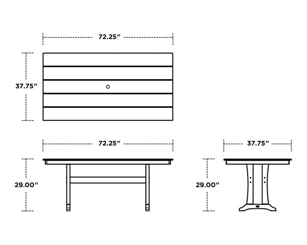 Trex Outdoor Furniture table dimensions