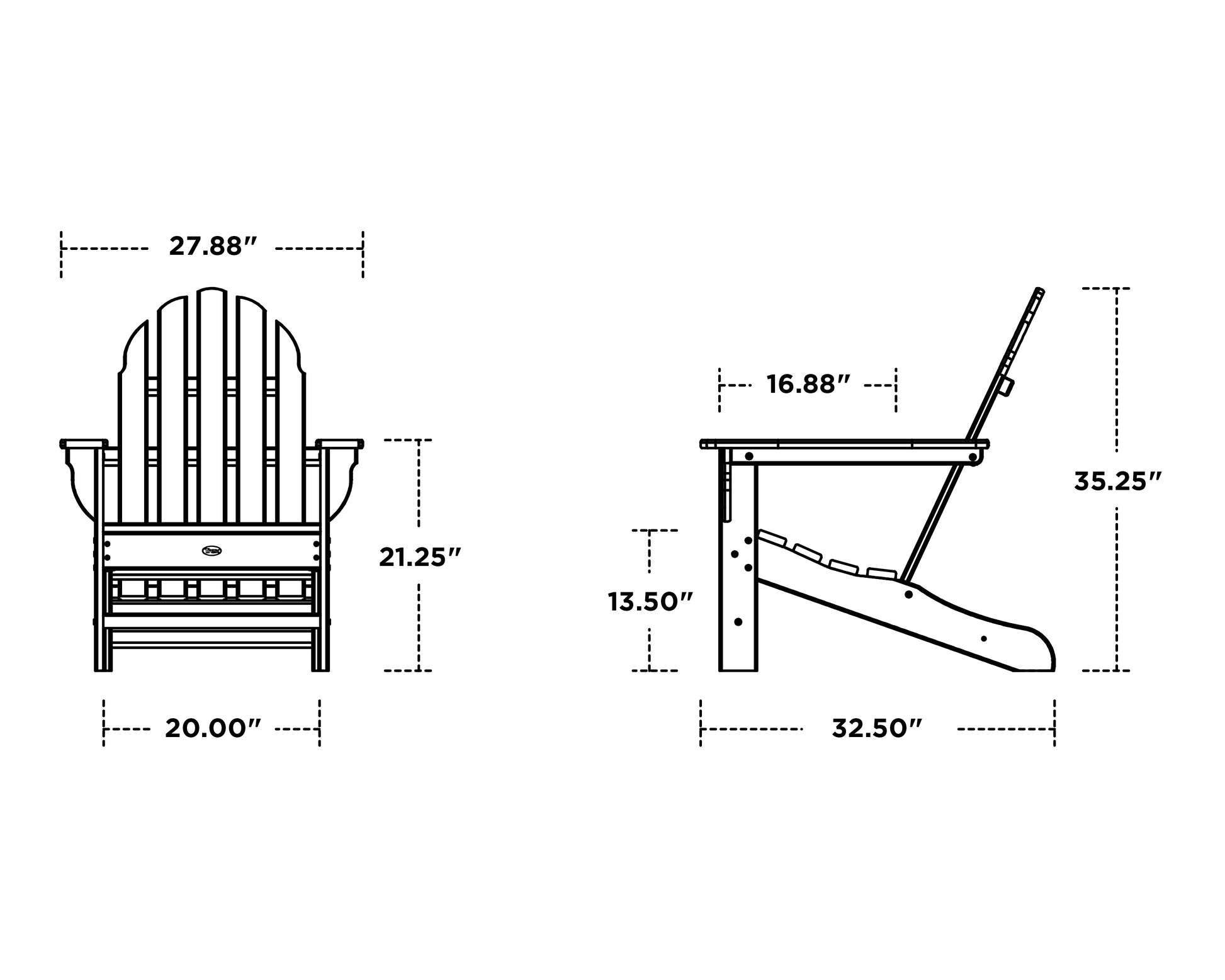 Trex Outdoor Furniture adirondack chair dimensions