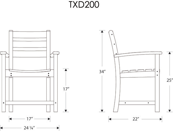 Trex Outdoor Furniture chair dimensions