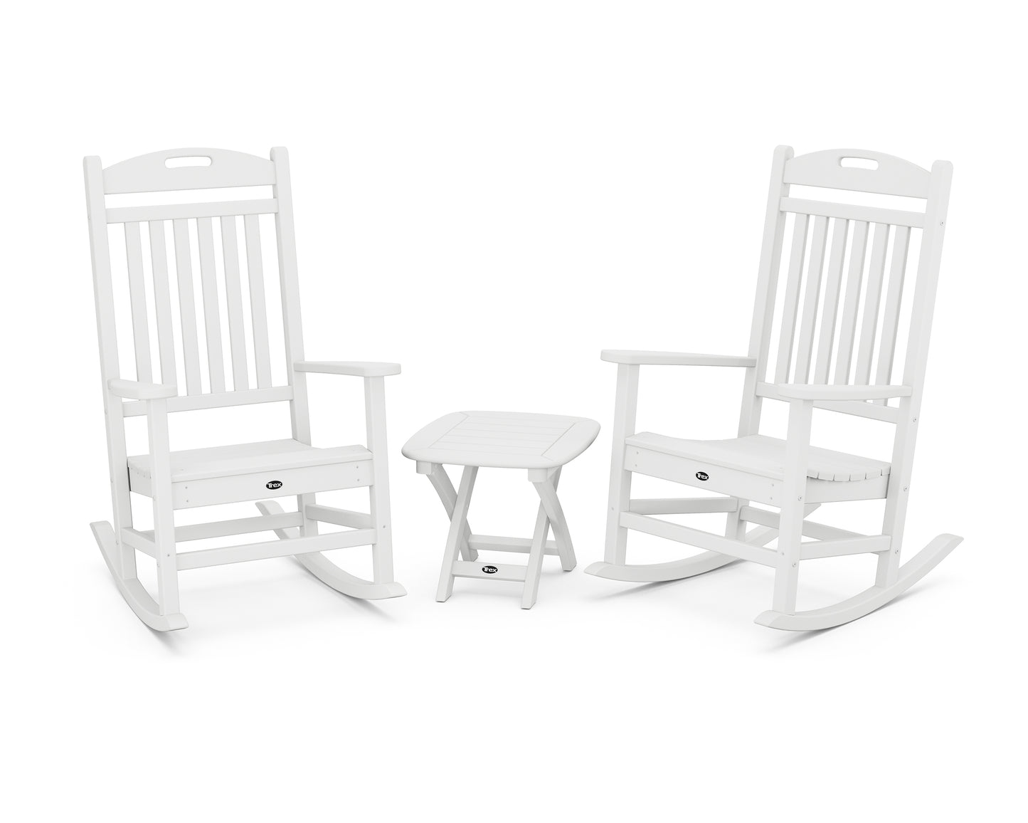 Trex Outdoor Furniture Yacht Club 3-Piece Rocker Set (Rectangle Table)
