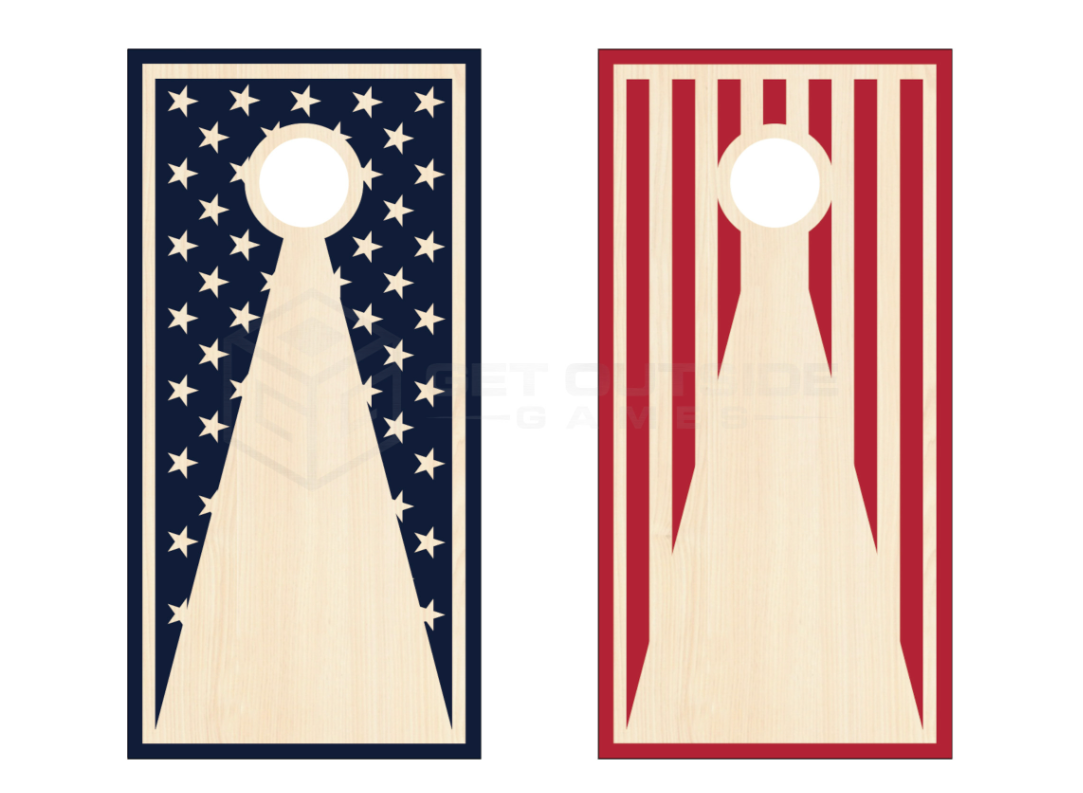 Tri-path stars & stripes cornhole