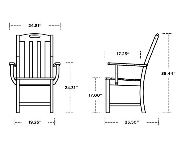 Trex Outdoor Furniture dining chair dimensions