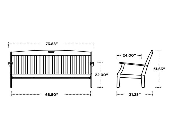 Trex Outdoor Furniture Yacht Club Deep Seating Sofa