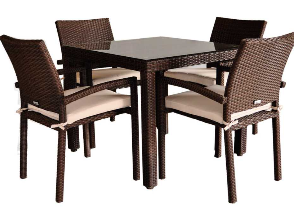 Wicker 5-Piece Outdoor Dining Set