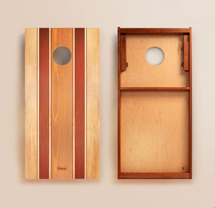 front and back of cornhole board