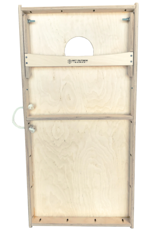 back of cornhole boards