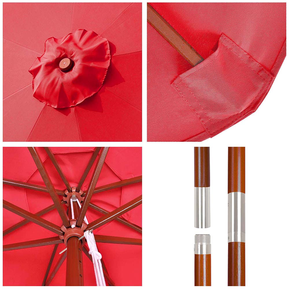 red patio umbrella
