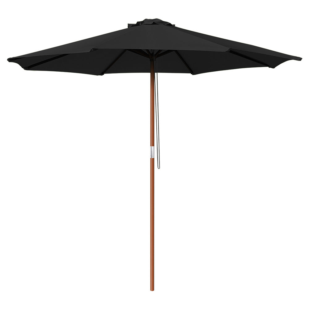 black patio umbrella