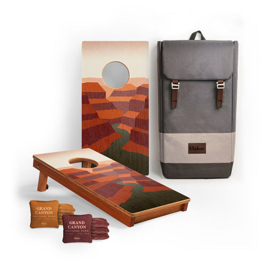 Compact Travel Cornhole Board Set - 1ft x 2ft Grand Canyon (Bags Included)