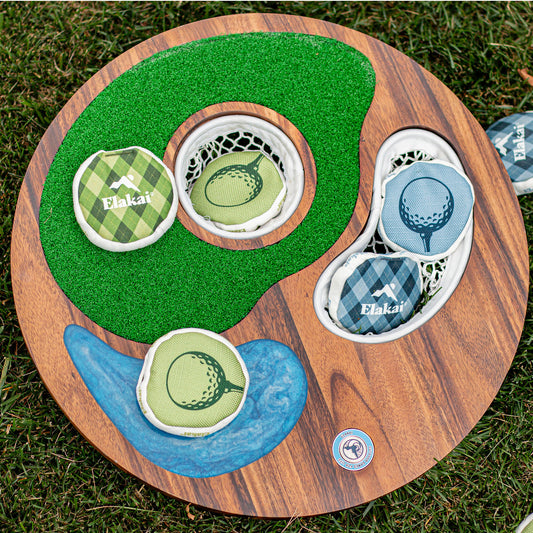 golf chipping and cornhole board
