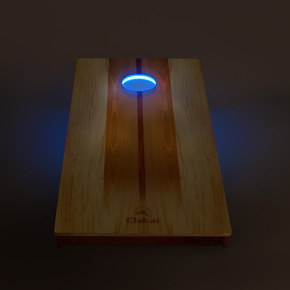 cornhole board with lights