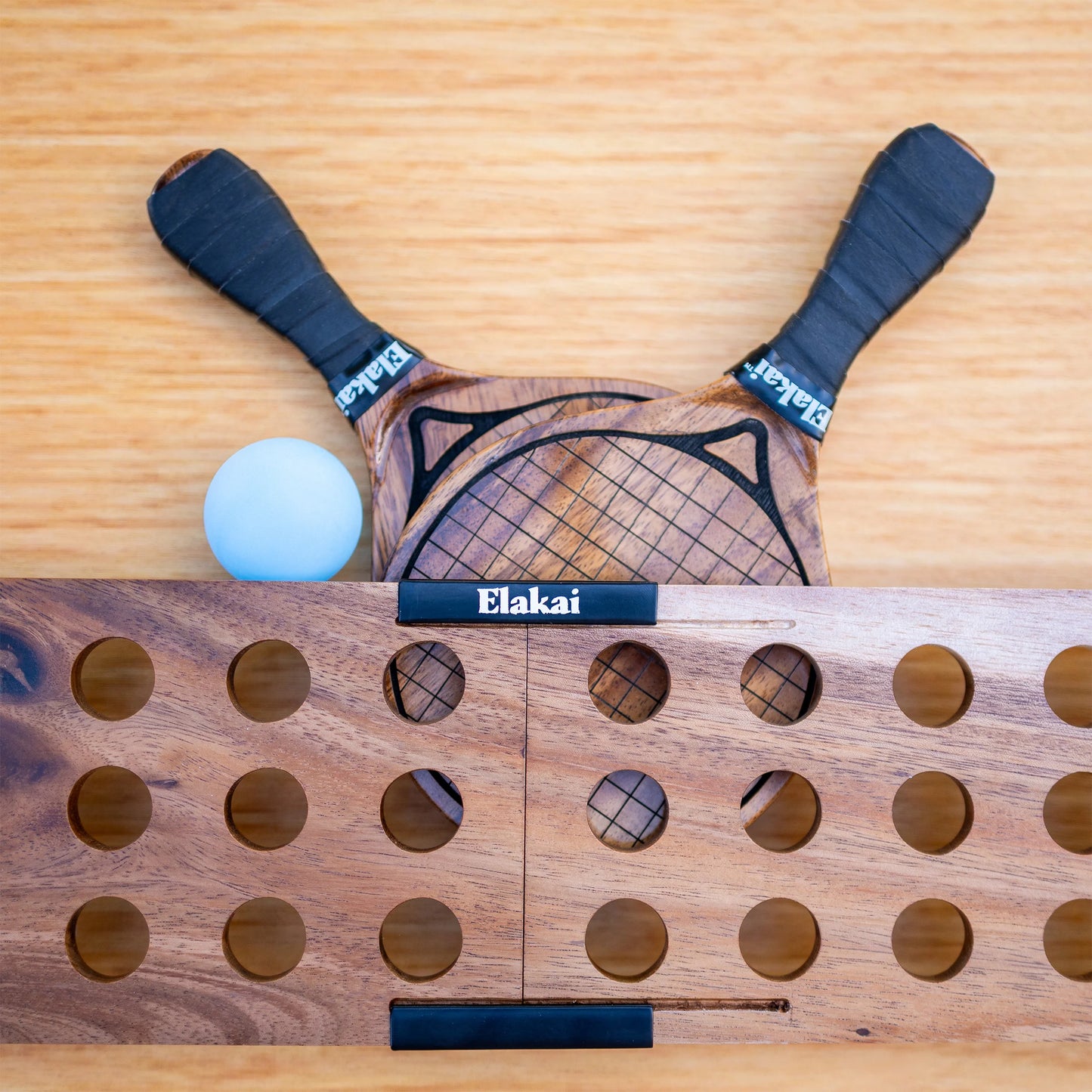 Tabletop Tennis Set - Solid Acacia Wood