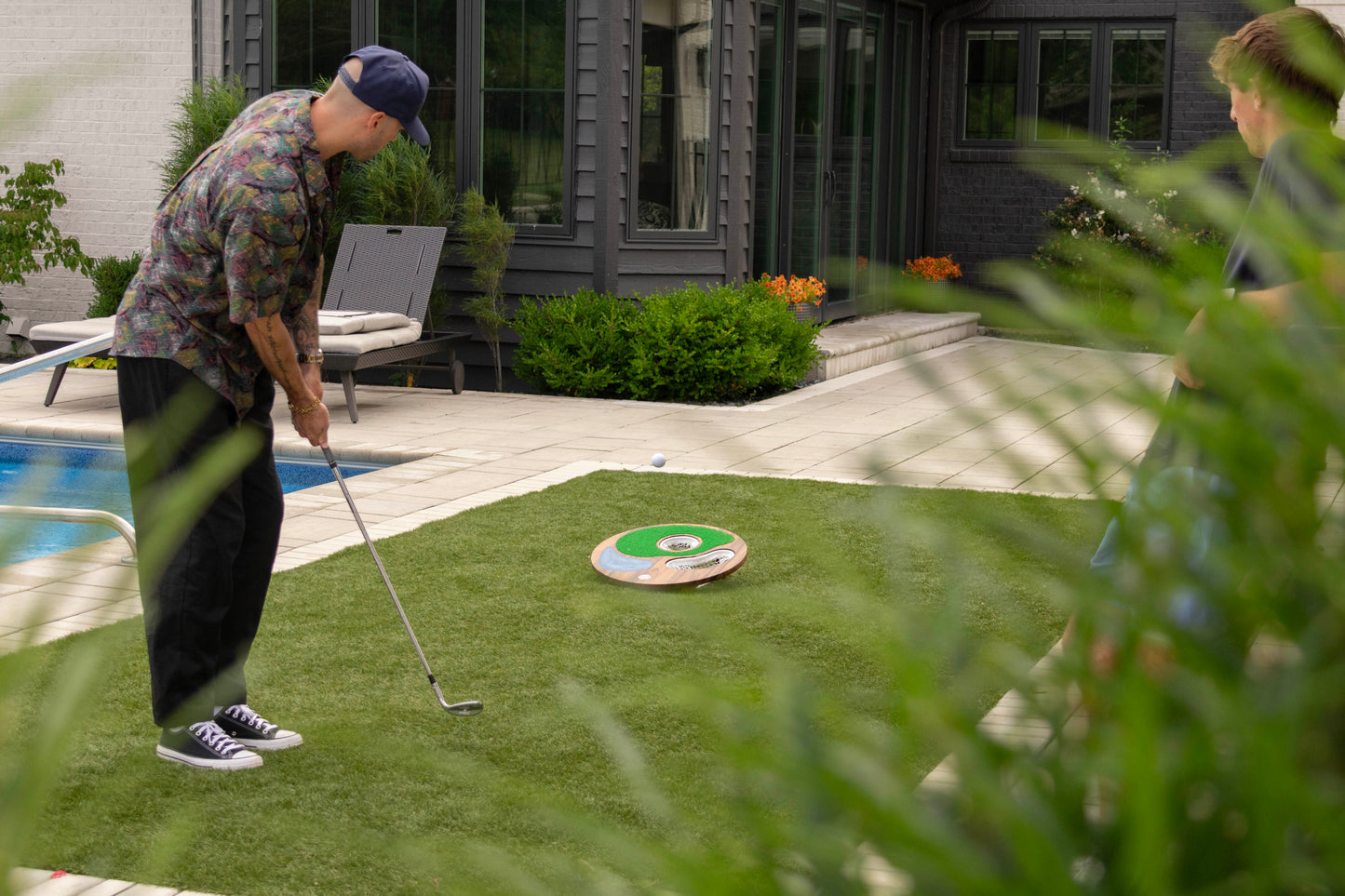 Island Hole | Wood and Resin Cornhole x Golf Chipping Game