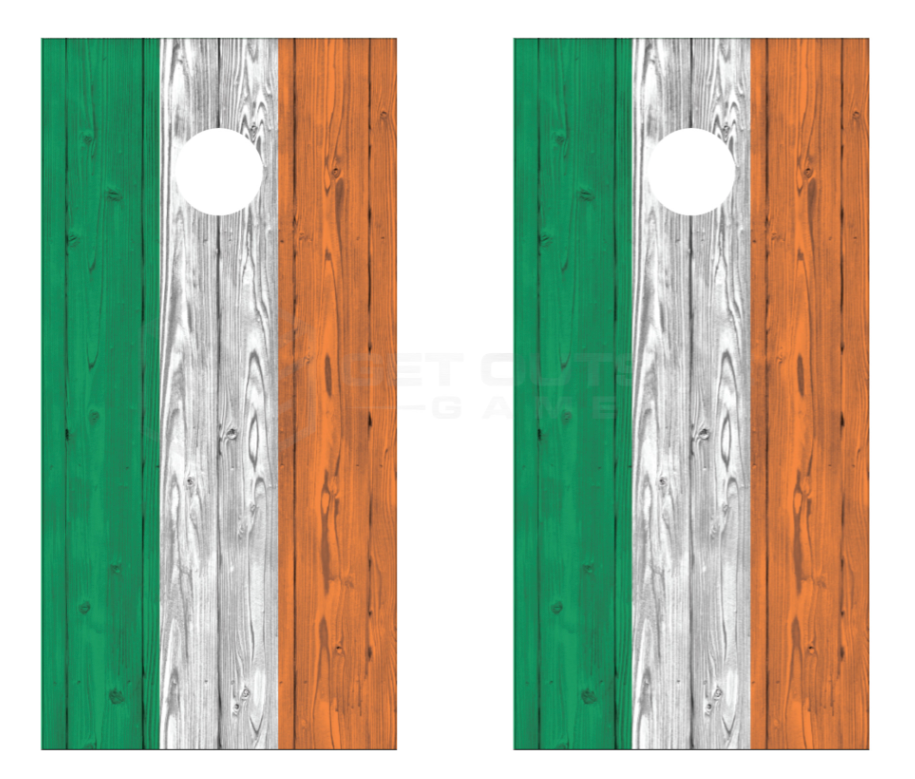 Ireland flag (vertical) cornhole board
