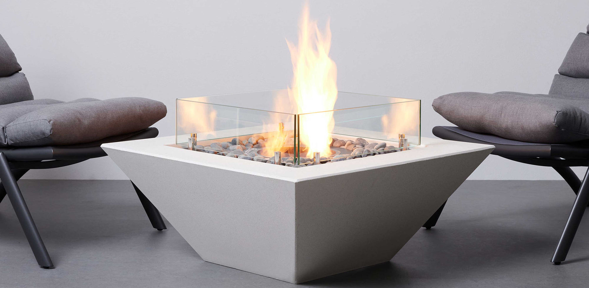 white fire pit