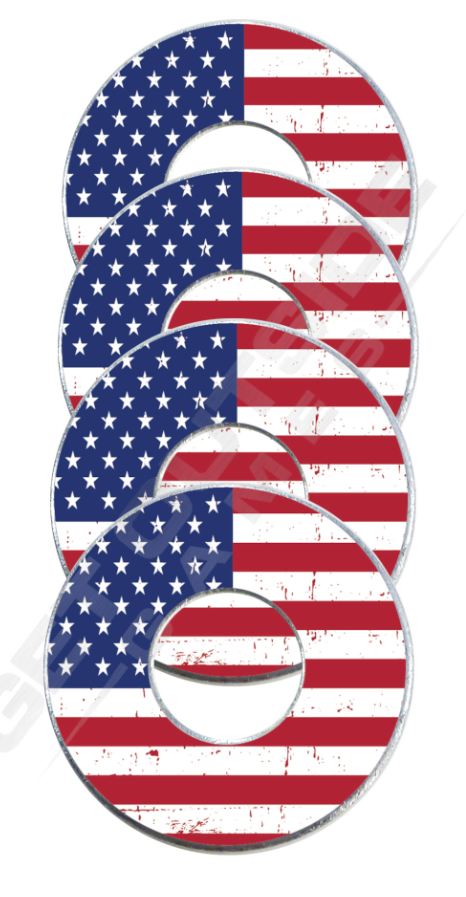 USA flag washers distressed