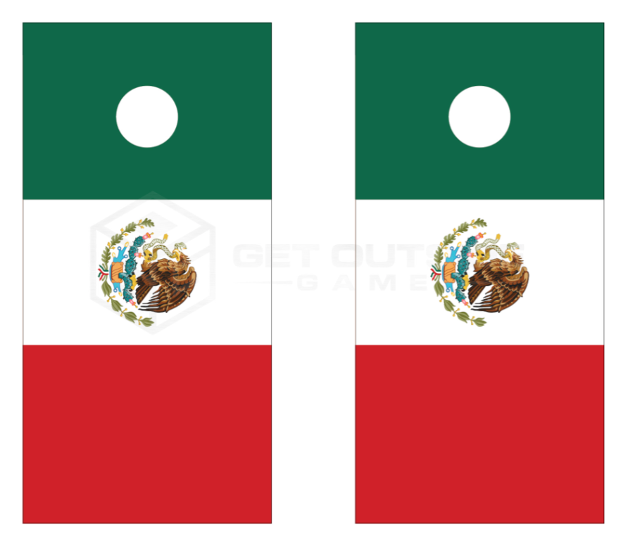 Mexico flag cornhole board