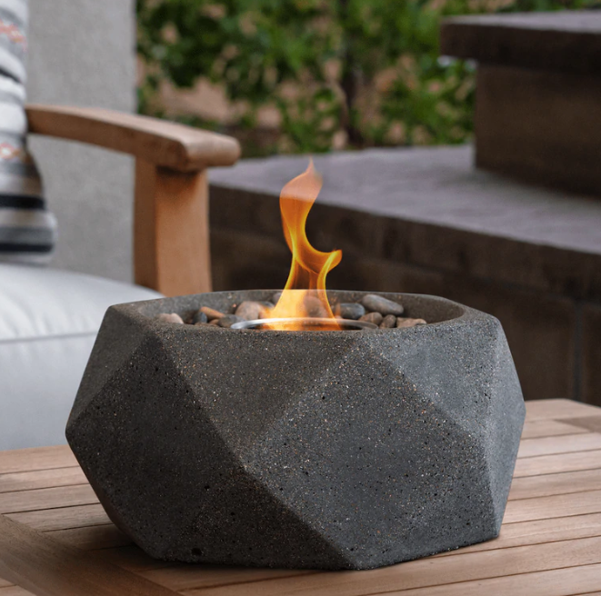 stone tabletop fire bowl
