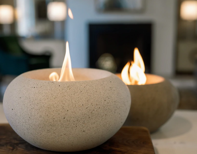 terra flame fire bowl - stone